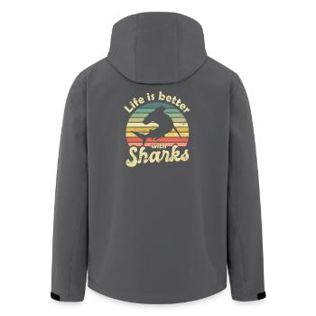 Shark Hammerhead Shark - Men’s Recycled Softshell Jacket by Stanley/Stella - anthracite - Back - AI Model Male 185 light (185cm)