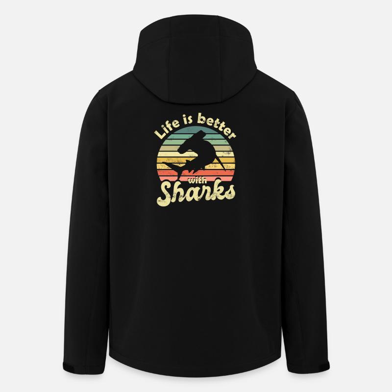 Shark Hammerhead Shark - Men’s Recycled Softshell Jacket by Stanley/Stella - black