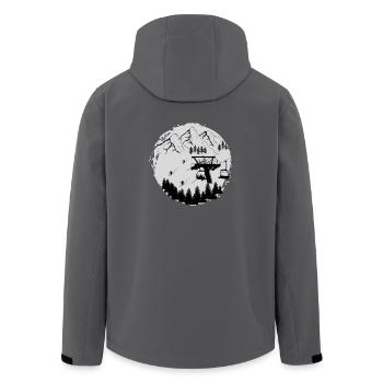 In the Snow Zone - Skiing Winter Sports - Men’s Recycled Softshell Jacket by Stanley/Stella - anthracite - Back - AI Model Male 185 light (185cm)