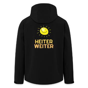 Cheerful Continue - Men’s Recycled Softshell Jacket by Stanley/Stella - black - Back - AI Model Male 185 light (185cm)