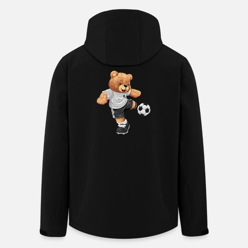 Teddy Kicker im Fußballlook - Recycelte Männer Softshell-Jacke von Stanley/Stella - Schwarz