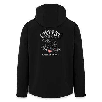 Cheese is for Life - Cheese Lovers Apparel - Men’s Recycled Softshell Jacket by Stanley/Stella - black - Back - AI Model Male 185 light (185cm)