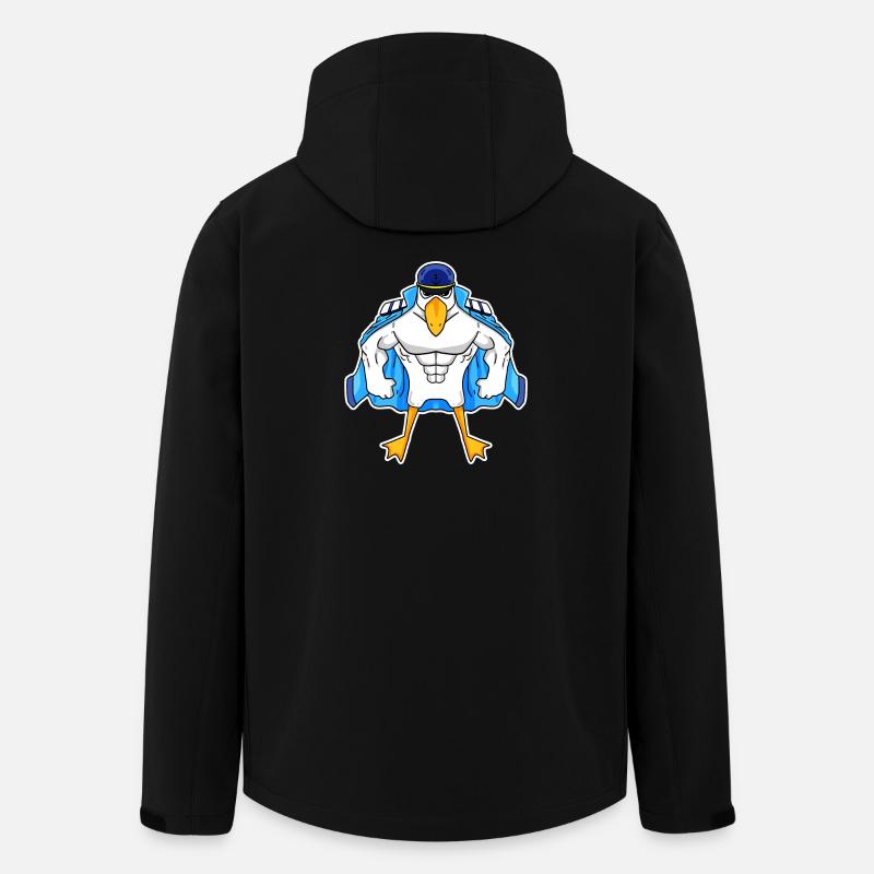 Mouette musclée Mouette Cadeau - Veste softshell homme en polyester recyclé Stanley/Stella - noir