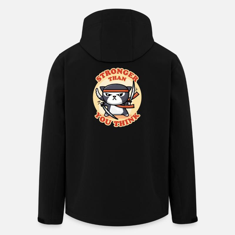 Chat Ninja - Veste softshell homme en polyester recyclé Stanley/Stella - noir