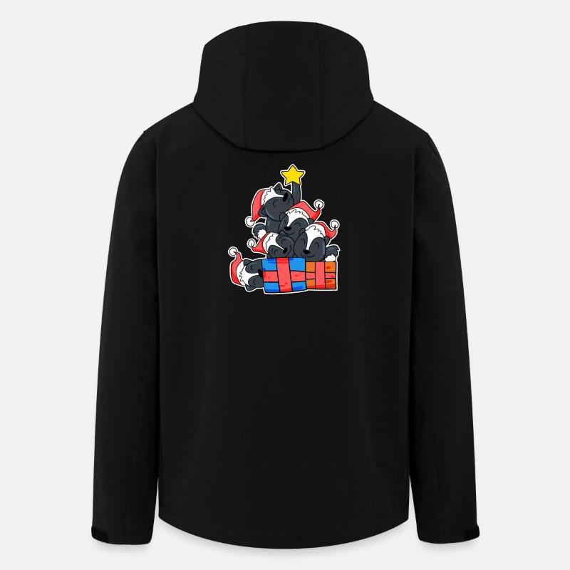 Mouffettes de sapin de Noël - Veste softshell homme en polyester recyclé Stanley/Stella - noir
