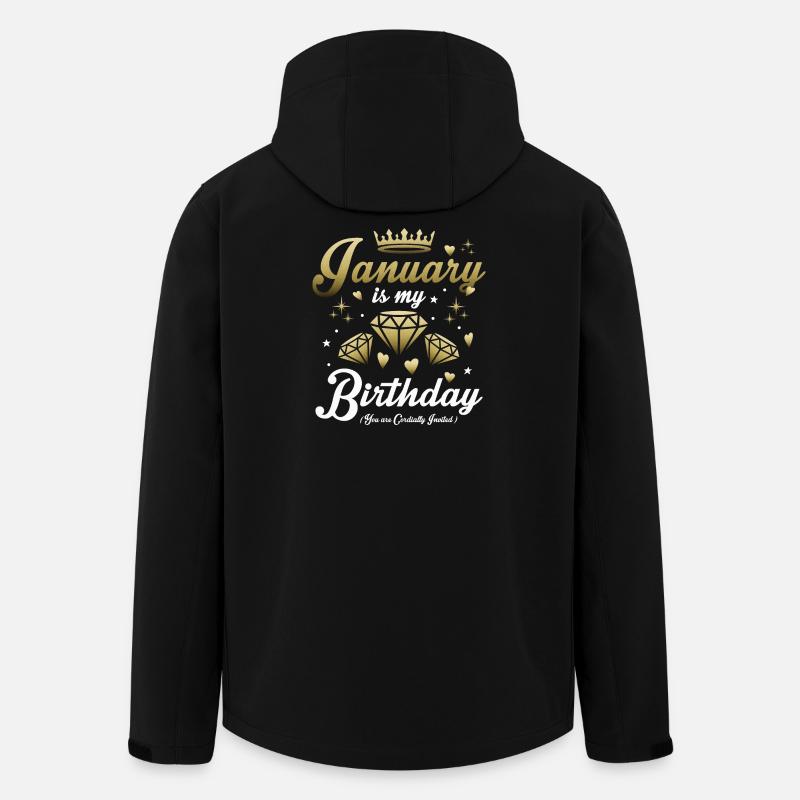Janvier Anniversaire Enfant - Veste softshell homme en polyester recyclé Stanley/Stella - noir