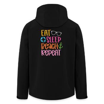 Eat Sleep Beach Repeat - Recycelte Männer Softshell-Jacke von Stanley/Stella - Schwarz - Hinten - AI Model Male 185 light (185cm)