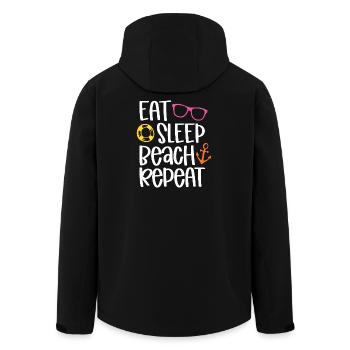 Manger dormir sur la plage répéter - Veste softshell homme en polyester recyclé Stanley/Stella - noir - Dos - AI Model Male 185 light (185cm)