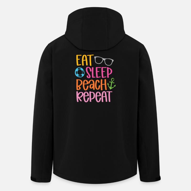 Eat Sleep Beach Repeat - Men’s Recycled Softshell Jacket by Stanley/Stella - black