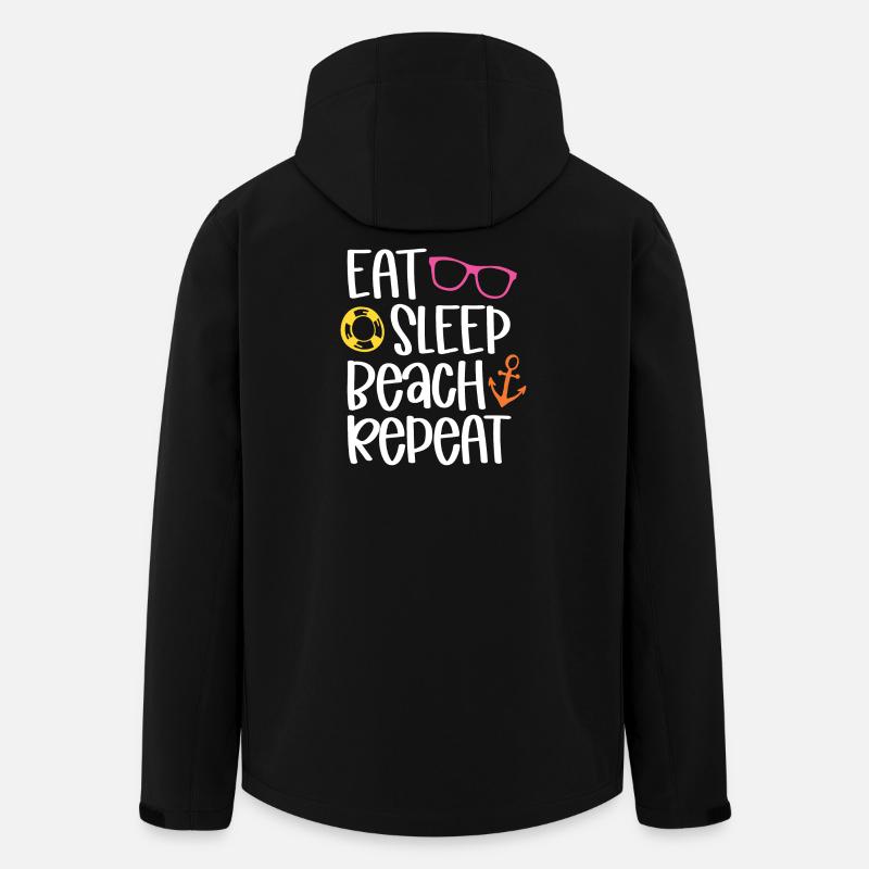 Eat Sleep Beach Repeat - Recycelte Männer Softshell-Jacke von Stanley/Stella - Schwarz