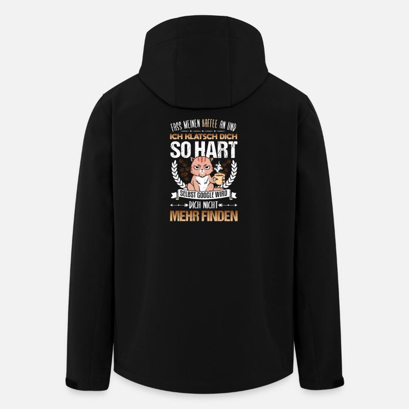 Kaffee Drama Katze Spruch - Recycelte Männer Softshell-Jacke von Stanley/Stella - Schwarz