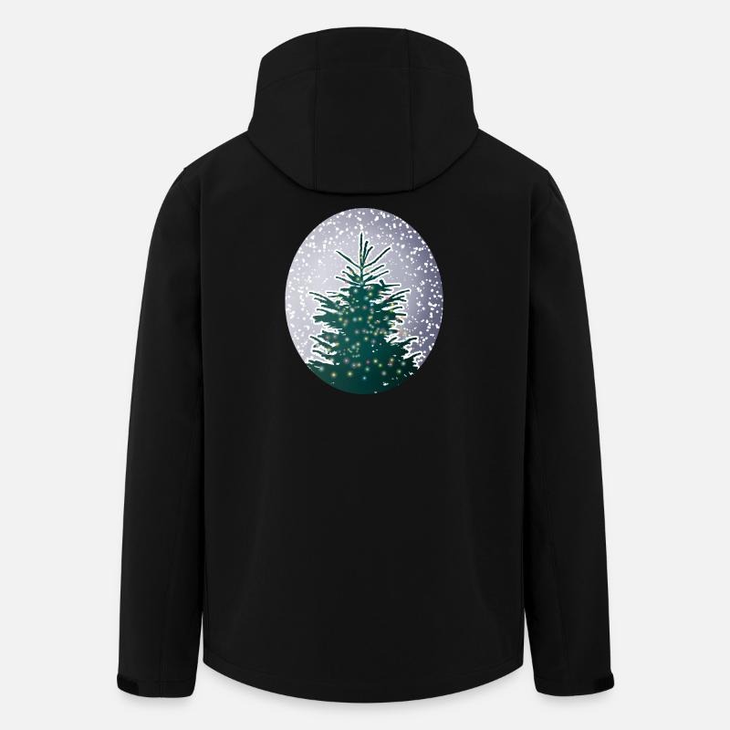 illuminated Christmas tree in the snow - Men’s Recycled Softshell Jacket by Stanley/Stella - black