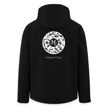 Signe du zodiaque Poissons 001 blanc - Veste softshell homme en polyester recyclé Stanley/Stella - noir - Dos - AI Model Male 185 light (185cm)