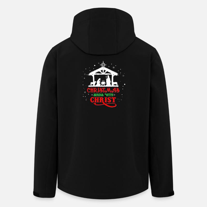 Christmas Begins with Christ - Men’s Recycled Softshell Jacket by Stanley/Stella - black