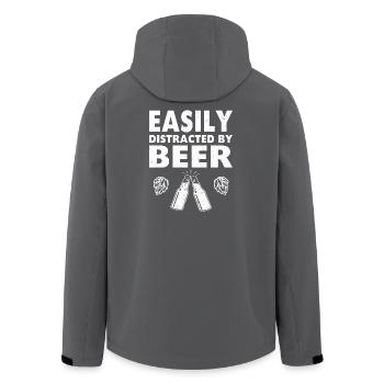 Easily Distracted by BEER Father's Day Design - Men’s Recycled Softshell Jacket by Stanley/Stella - black - Back - AI Model Male 185 light (185cm)