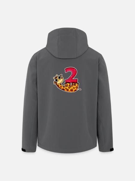 2 år - 2 års fødselsdag med dyremotiv - Stanley/Stella herre softshelljakke i genanvendt polyester - sort
