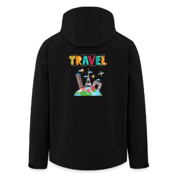 Travel - Gift idea for travel lovers - Men’s Recycled Softshell Jacket by Stanley/Stella - black - Back - AI Model Male 185 light (185cm)