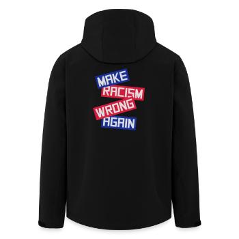 Rendre le racisme répréhensible - Veste softshell homme en polyester recyclé Stanley/Stella - noir - Dos - AI Model Male 185 light (185cm)
