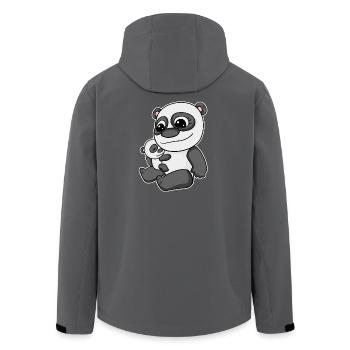 Familie - Panda mit Baby Panda - Recycelte Männer Softshell-Jacke von Stanley/Stella - Anthrazit - Hinten - AI Model Male 185 light (185cm)