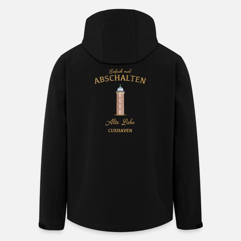 Cuxhaven Leuchtturm Alte Liebe, Mal Abschalten - Recycelte Männer Softshell-Jacke von Stanley/Stella - Schwarz