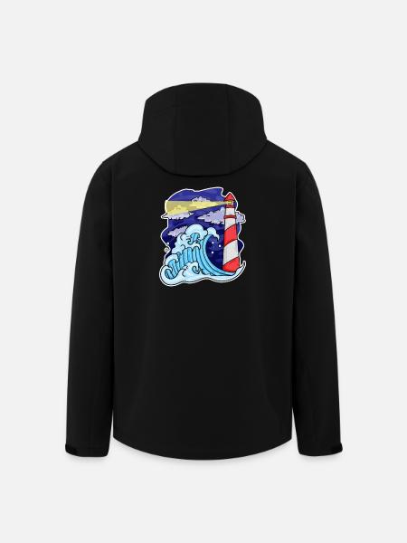 Lighthouse Coast Sea Sea - Men’s Recycled Softshell Jacket by Stanley/Stella - black