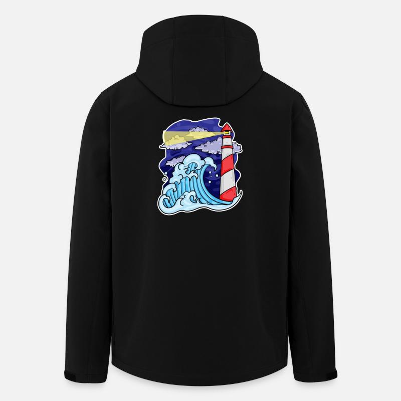 Lighthouse Coast Sea Sea - Men’s Recycled Softshell Jacket by Stanley/Stella - black