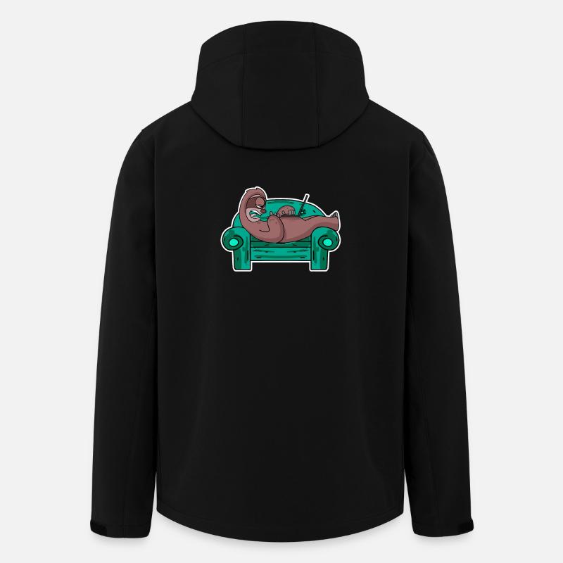 Faultier auf Sofa Laptop Mitarbeiter - Recycelte Männer Softshell-Jacke von Stanley/Stella - Schwarz
