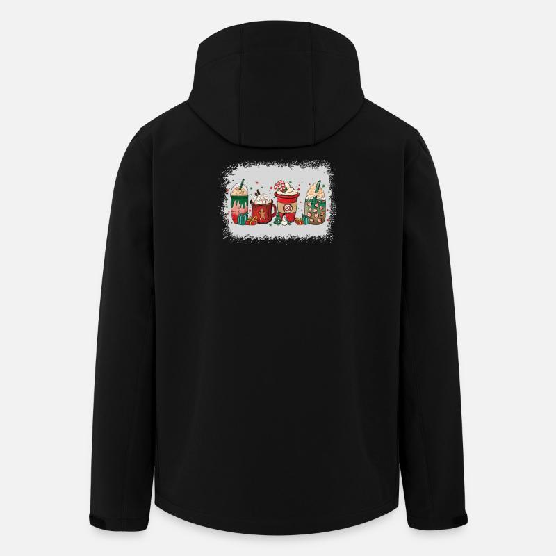 Christmas coffee cup bleached - Men’s Recycled Softshell Jacket by Stanley/Stella - black