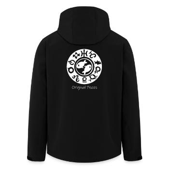 Signe du zodiaque Poissons 003 blanc - Veste softshell homme en polyester recyclé Stanley/Stella - noir - Dos - AI Model Male 185 light (185cm)