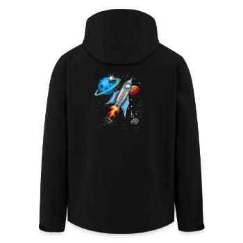 Rocket in space - Men’s Recycled Softshell Jacket by Stanley/Stella - black - Back - AI Model Male 185 light (185cm)
