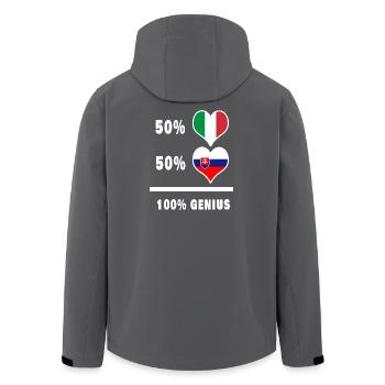 Slowakei und Italien Flaggen 100% genial - Recycelte Männer Softshell-Jacke von Stanley/Stella - Anthrazit - Hinten - AI Model Male 185 light (185cm)