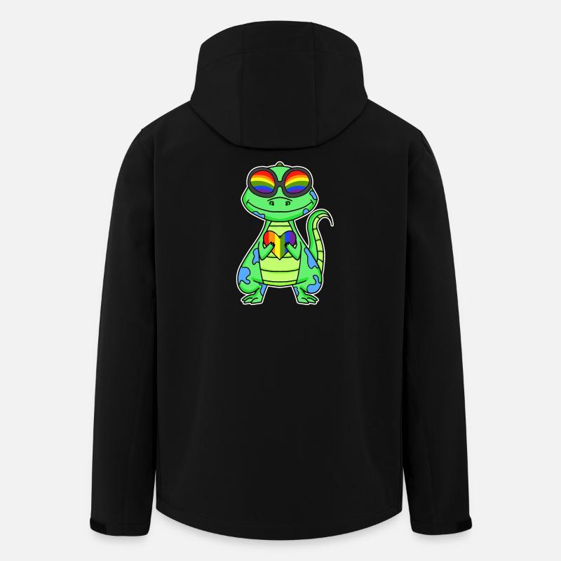 Gay Rainbow Heart Dinosaurs - Men’s Recycled Softshell Jacket by Stanley/Stella - black