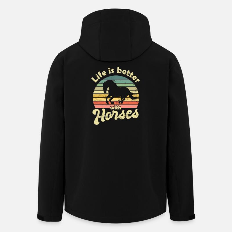 Pferd Pferde - Recycelte Männer Softshell-Jacke von Stanley/Stella - Schwarz