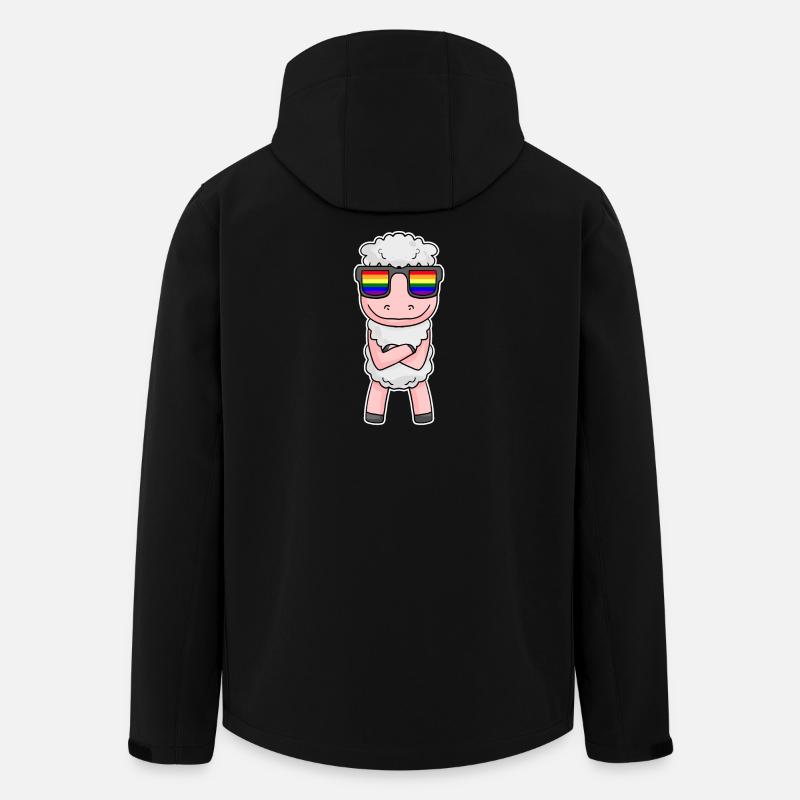 Gay Regenbogen - Schaf mit Brille - Recycelte Männer Softshell-Jacke von Stanley/Stella - Schwarz