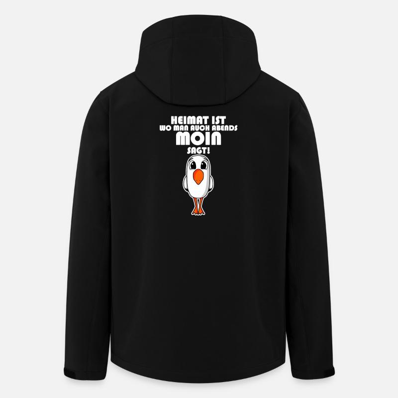 Nordsee Plattdeutsch Spruch Moin Möwe - Recycelte Männer Softshell-Jacke von Stanley/Stella - Schwarz