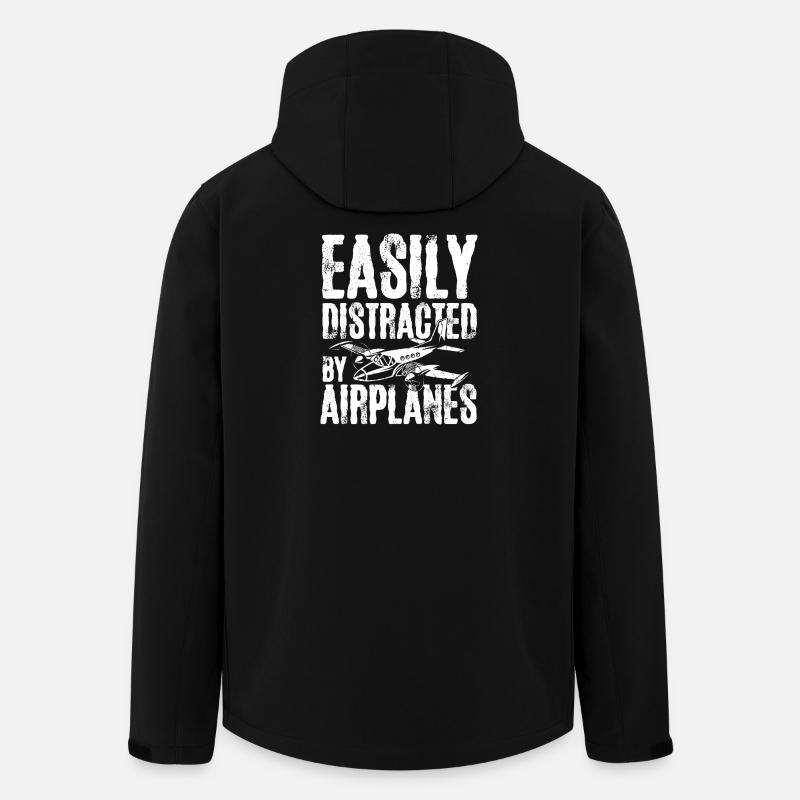 Easily distracted by airplanes - Recycelte Männer Softshell-Jacke von Stanley/Stella - Schwarz