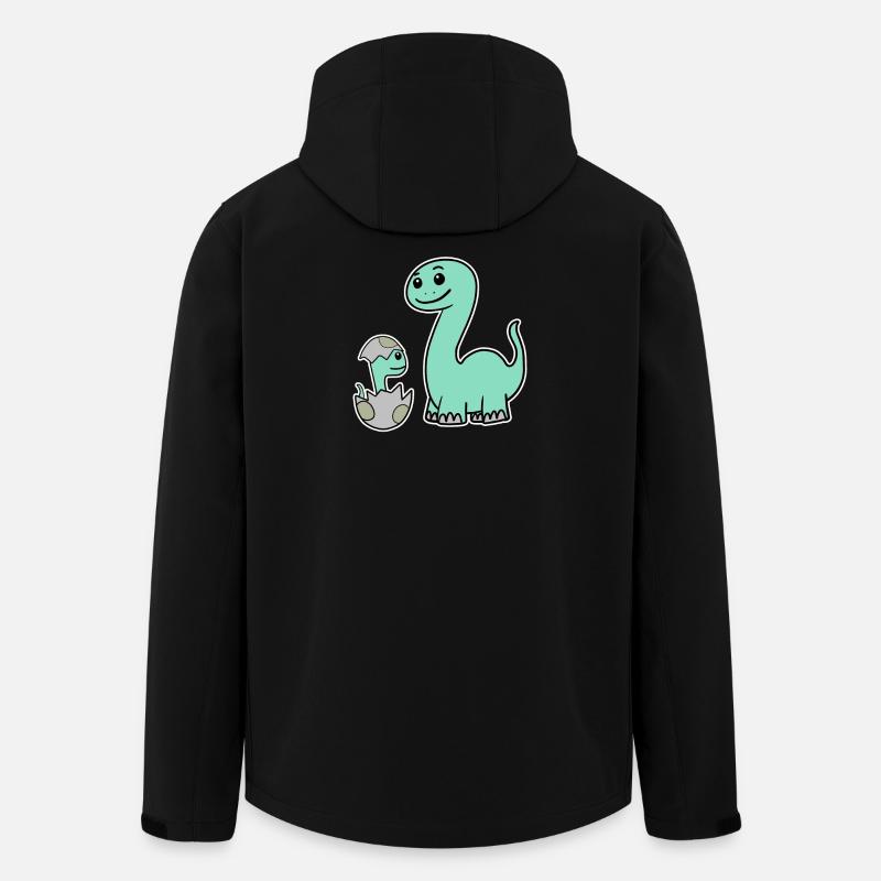 Dinosaure avec bébé dinosaure - Veste softshell homme en polyester recyclé Stanley/Stella - noir