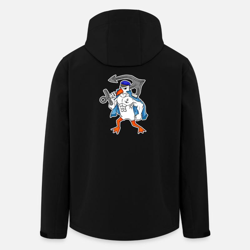Nordsee Möwe mit Anker - Recycelte Männer Softshell-Jacke von Stanley/Stella - Schwarz