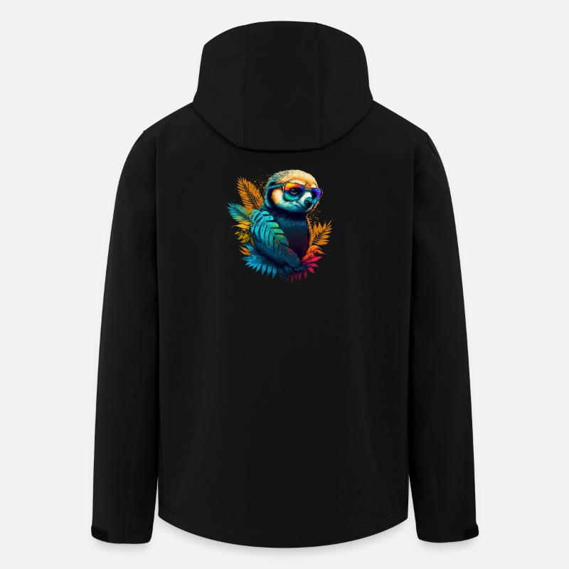 Buntes Faultier mit Sonnenbrille - Recycelte Männer Softshell-Jacke von Stanley/Stella - Schwarz