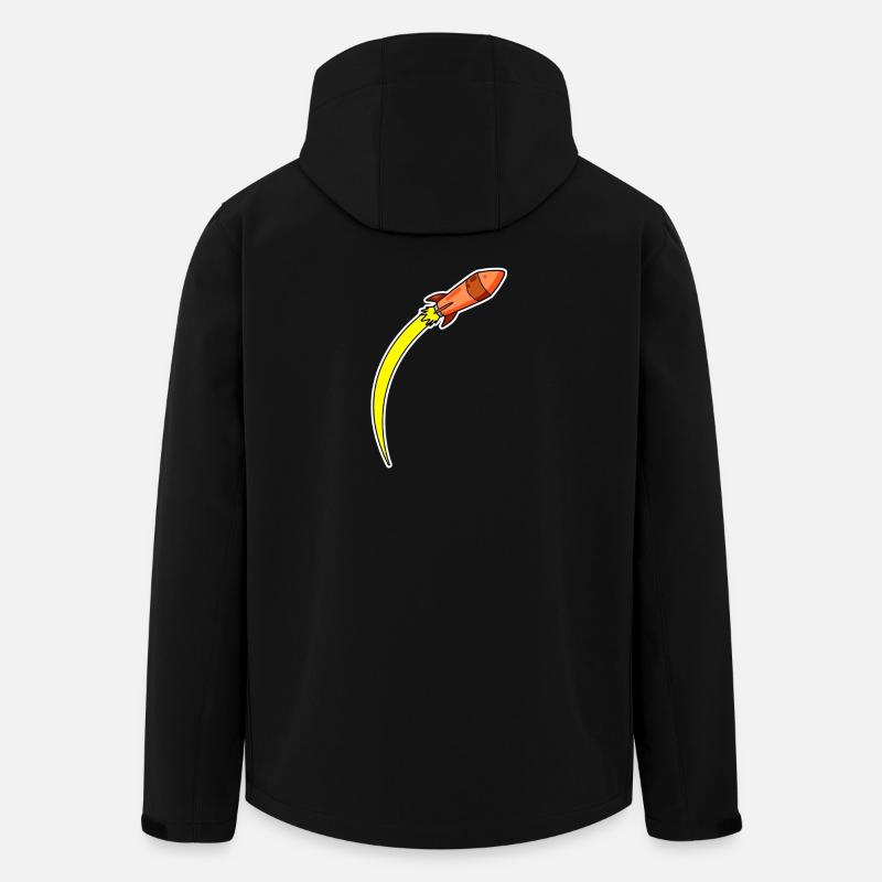 Fusée Orange - Veste softshell homme en polyester recyclé Stanley/Stella - noir