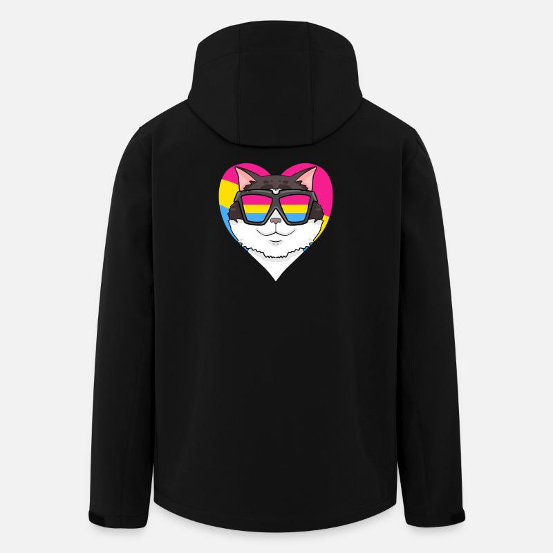 Pansexual Cat Ragdoll Heart Cadeau - Veste softshell homme en polyester recyclé Stanley/Stella - noir