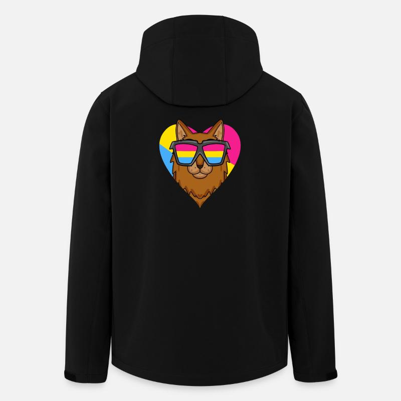 Pansexual Cat Somali Heart Gift - Veste softshell homme en polyester recyclé Stanley/Stella - noir
