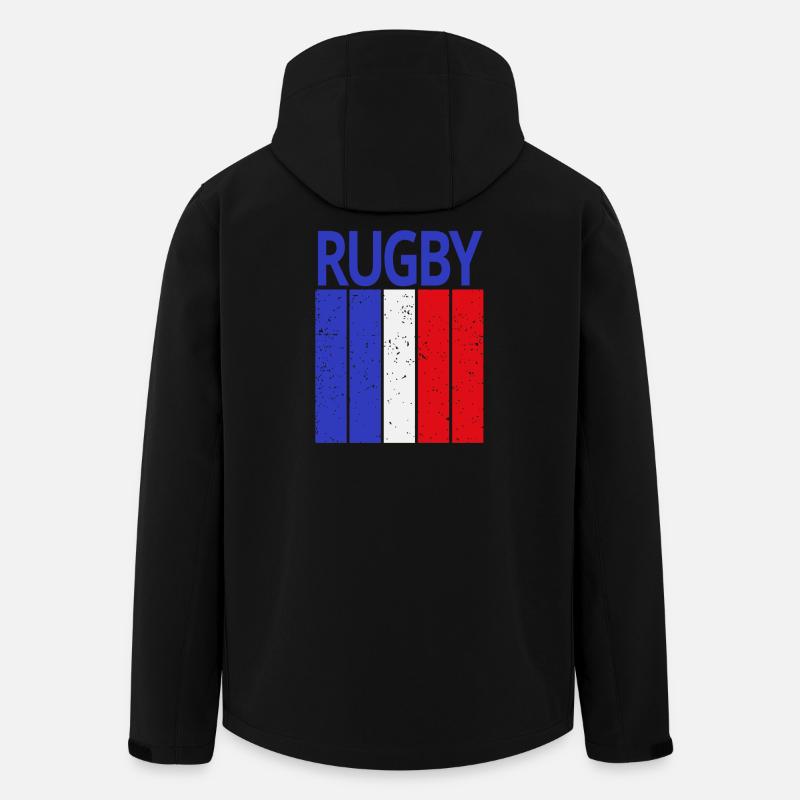 rugby, rugby fan, rugby player - Men’s Recycled Softshell Jacket by Stanley/Stella - black