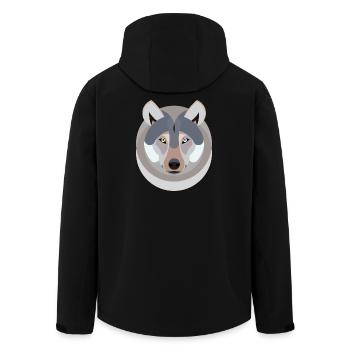 Wolf as a graphic - Men’s Recycled Softshell Jacket by Stanley/Stella - black - Back - AI Model Male 185 light (185cm)