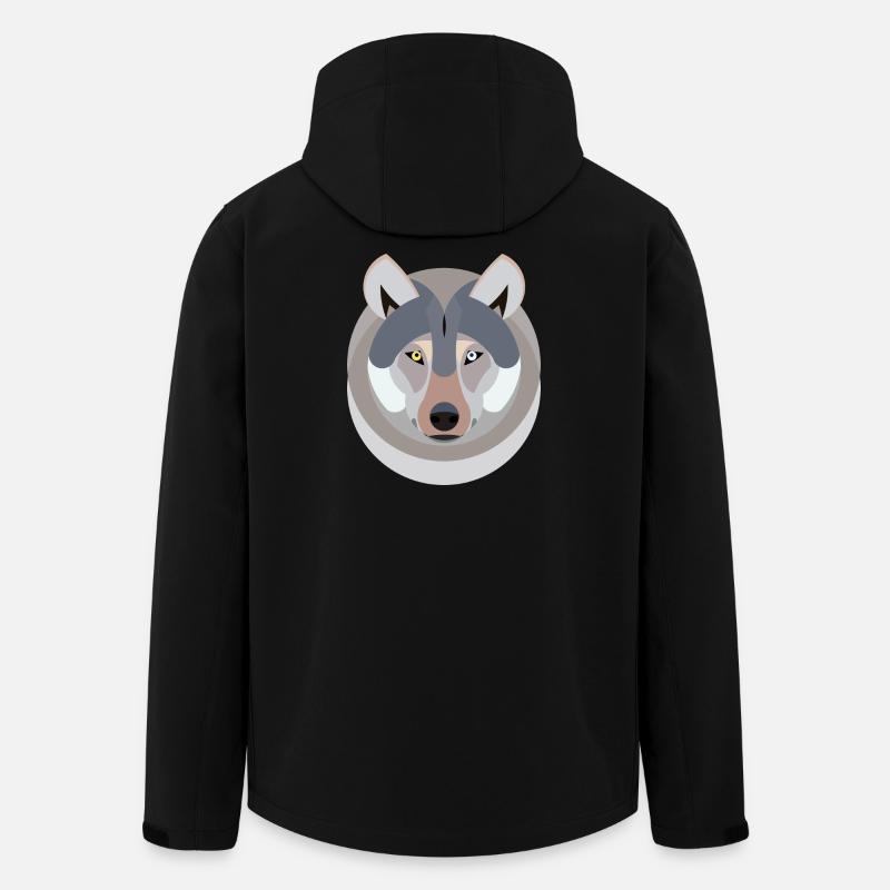 Wolf als Grafik - Recycelte Männer Softshell-Jacke von Stanley/Stella - Schwarz