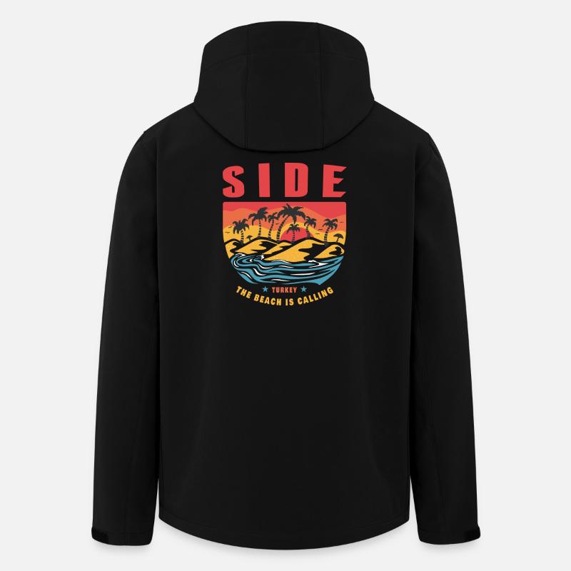 Side Turkey palm tree design - Men’s Recycled Softshell Jacket by Stanley/Stella - black