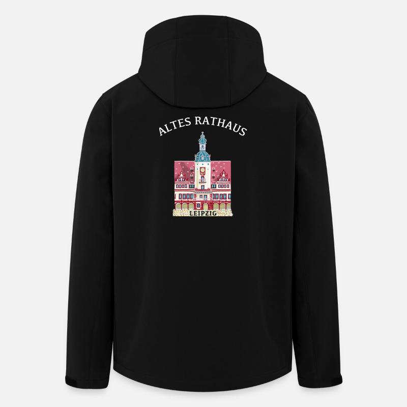 Leipzig, kultiges Historisches Rathaus, Sachsen - Recycelte Männer Softshell-Jacke von Stanley/Stella - Schwarz