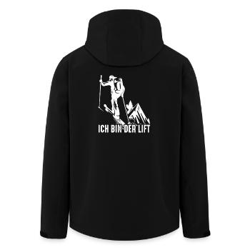 Ich bin der Lift – Skitour Spruch - Recycelte Männer Softshell-Jacke von Stanley/Stella - Schwarz - Hinten - AI Model Male 185 light (185cm)