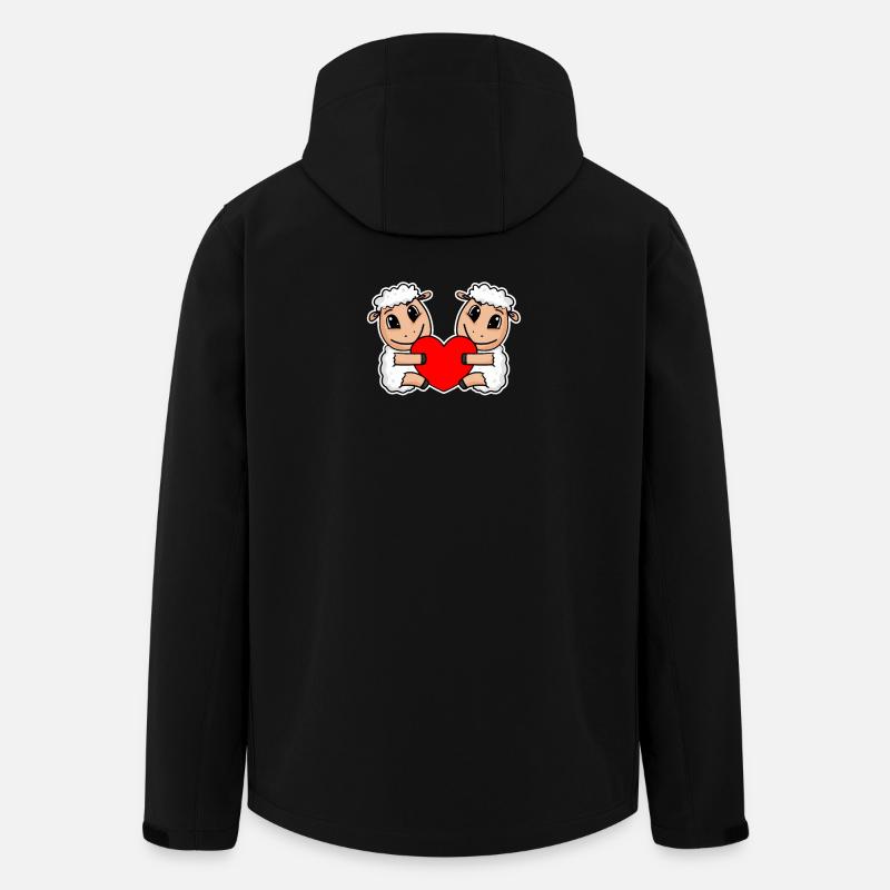 Sheep Heart Love Sheep - Men’s Recycled Softshell Jacket by Stanley/Stella - black
