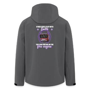 Pompier Pompier Pompier Profession de camion de pompiers - Veste softshell homme en polyester recyclé Stanley/Stella - noir - Dos - AI Model Male 185 light (185cm)